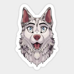 Shocked Surprised Expression Blue Merle Husky Dog Sticker